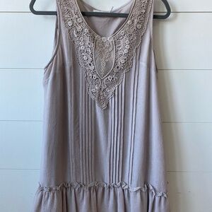 Blue Bird Lace Accent Mini Dress